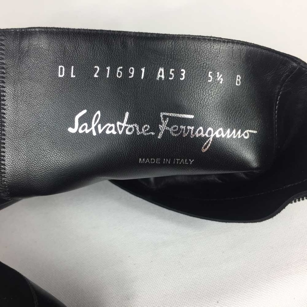 Salvatore Ferragamo Black Nubuck Ankle Boots 5.5 - Picture 7 of 8